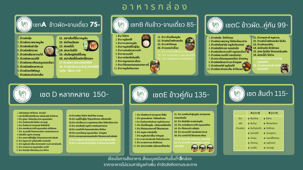 เมนูอาหารกล่อง ใหม่